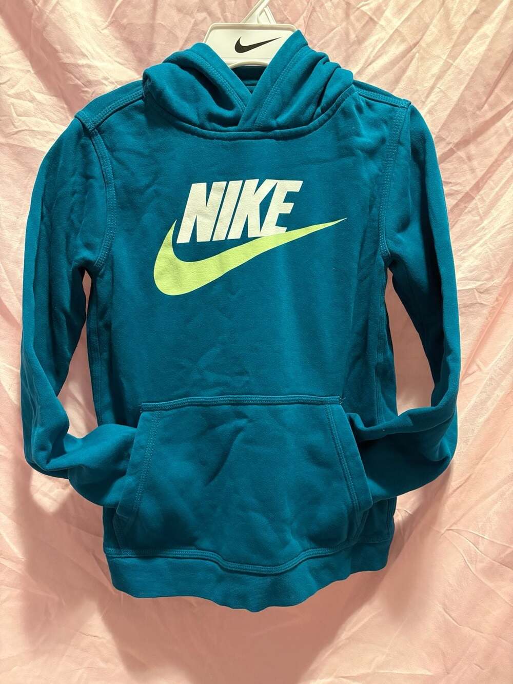 Nike Hoodie Size L (Big Kids)Blue Logo Pullover